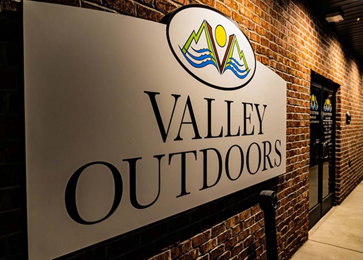 Valley Outdoors exterior store sign